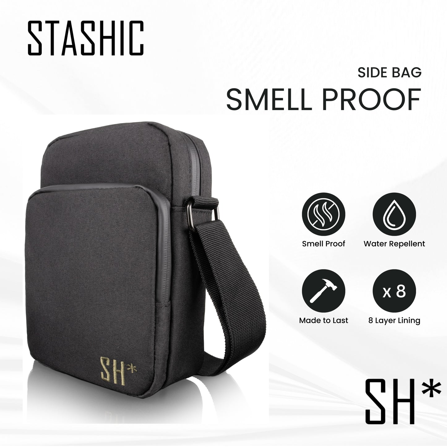 Smell Proof Side Bag - Green Logo