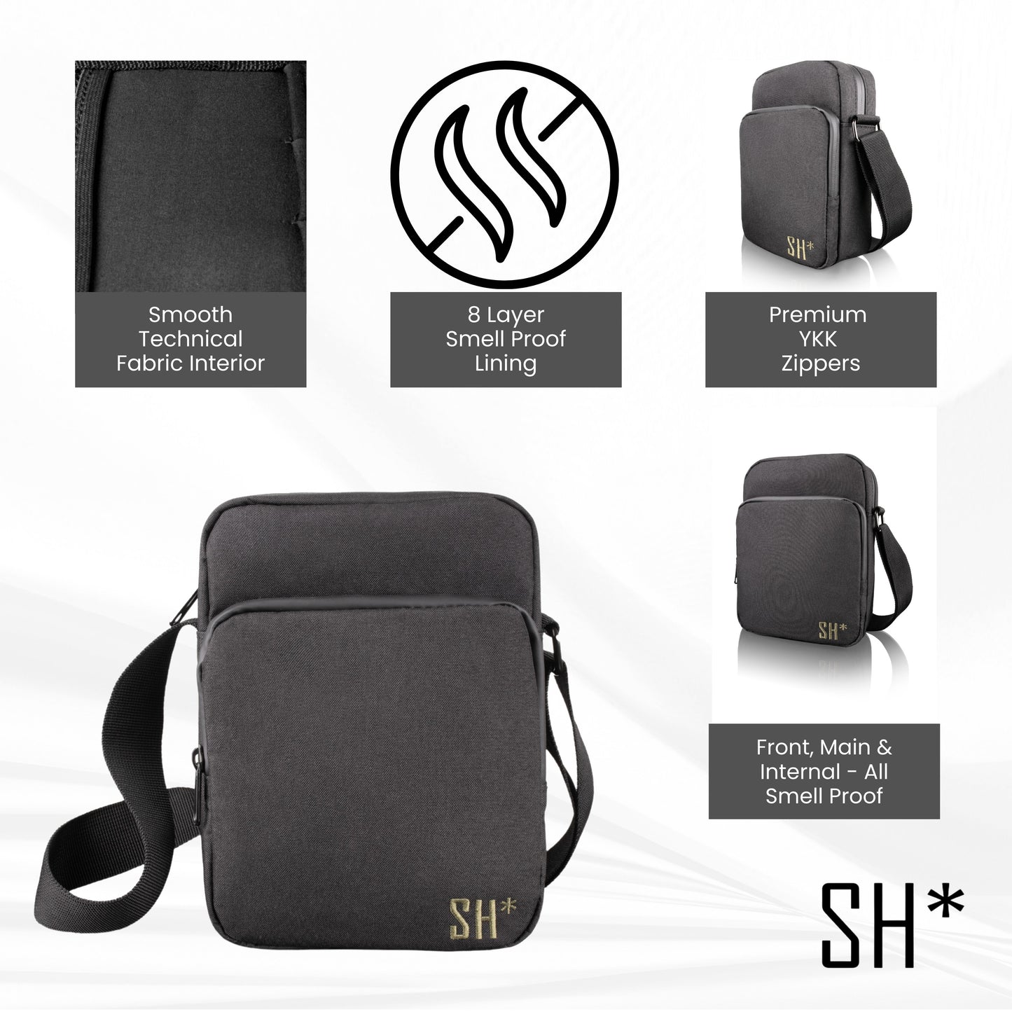 Smell Proof Side Bag - Green Logo