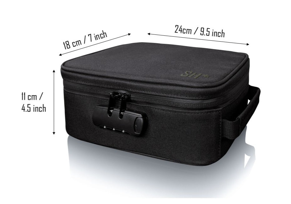 Smell Proof Large Lockable Case - Green Logo