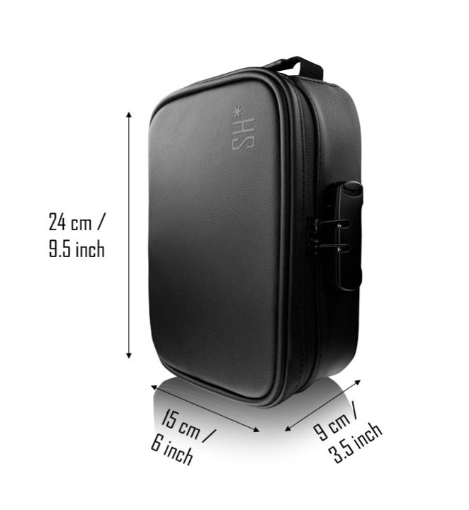 Vegan Leather Smell Proof Lockable Case