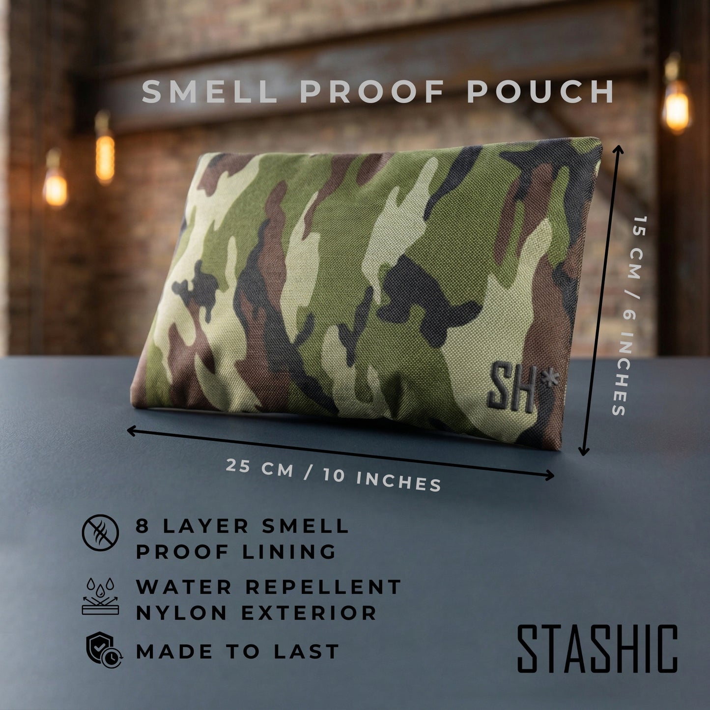 Smell Proof Pouch - Camo + Tubes