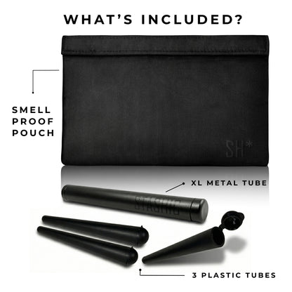 Smell Proof Pouch - Double velcro + Tubes
