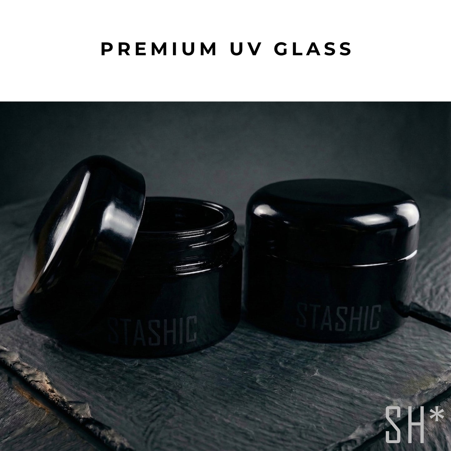 2x 100ml UV Glass Jar