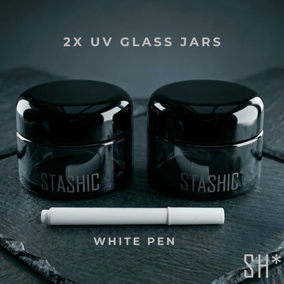 2x 100ml UV Glass Jar