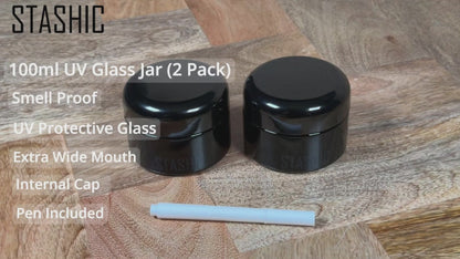 2x 100ml UV Glass Jar
