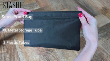 Smell Proof Pouch - Double velcro + Tubes