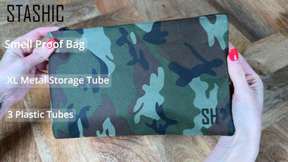 Smell Proof Pouch - Camo + Tubes